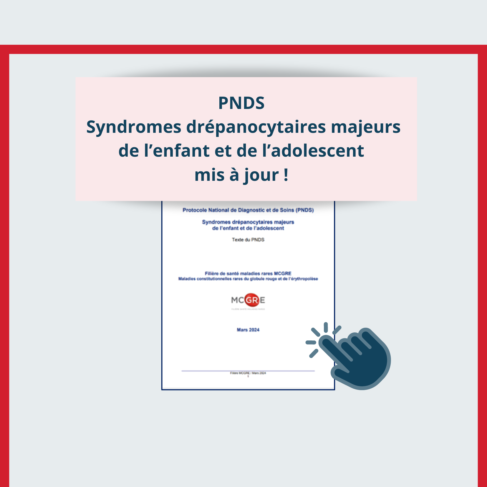 PNDS Syndromes drépanocytaires majeurs de l’enfant et de l’adolescent - Mars 2024