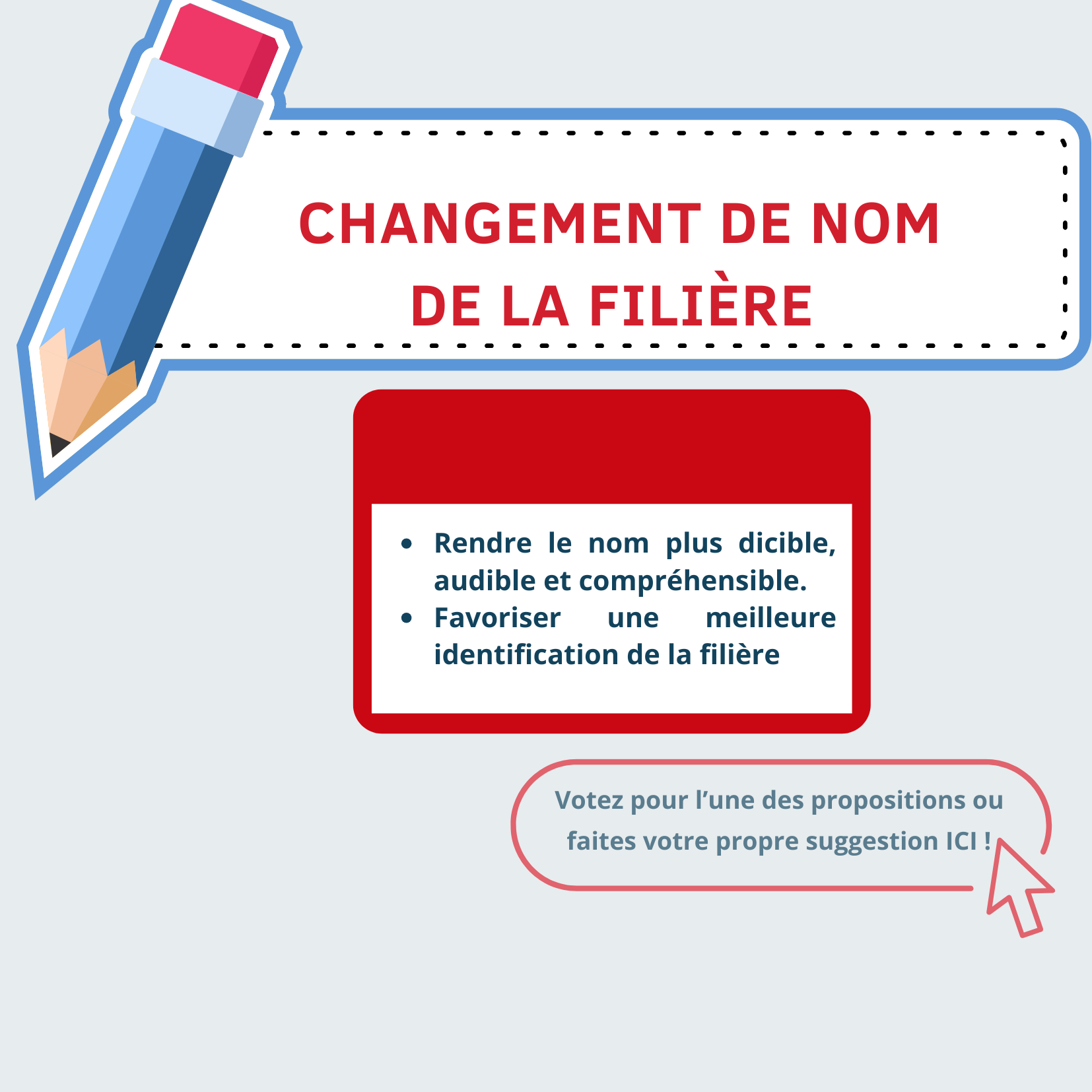 Changement de nom de la filière 